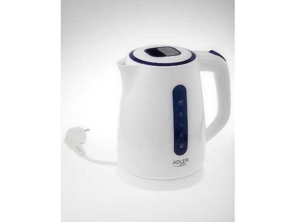 Adler AD 1234, 1,7 L, 2200 W, Sininen, Valkoinen, Veden tason ilmaisin, Suodatus