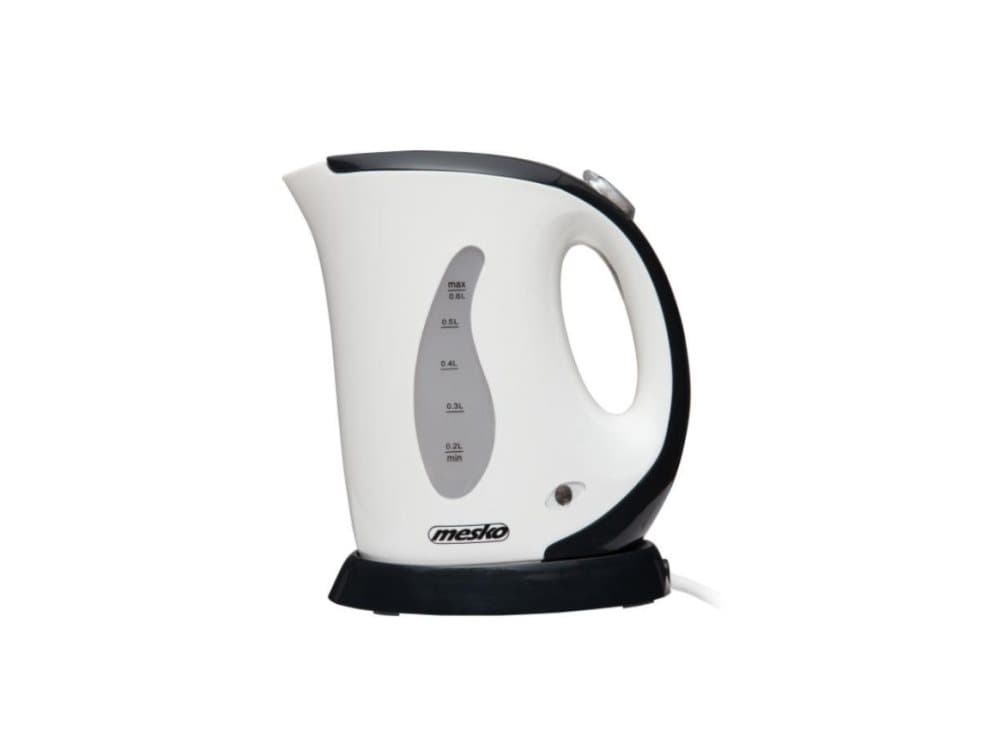 Mesko Kettle MS 1236c Standard, Plastic, White/black, 760 W, 0.6 L