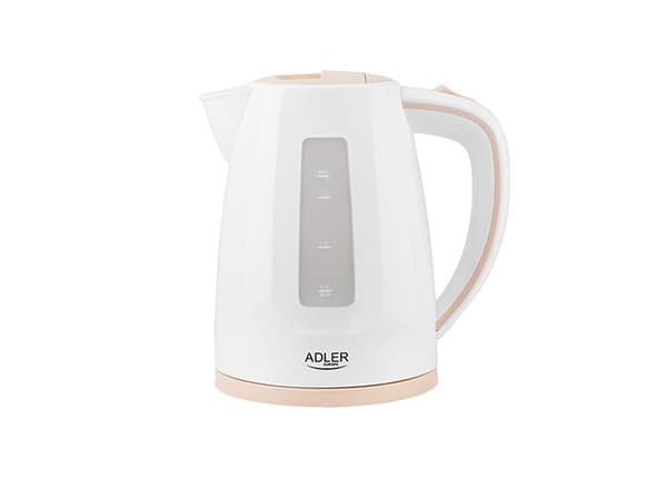Adler AD 1264, 1,7 l, 2200 W, Hasselnöt, Vit, Plast, Vattennivå indikator