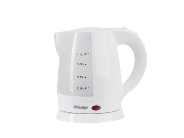 Mesko Home MS 1276, 1 L, 1600 W, Valkoinen, Polypropeeni, Veden tason ilmaisin, Ylikuumenemissuoja