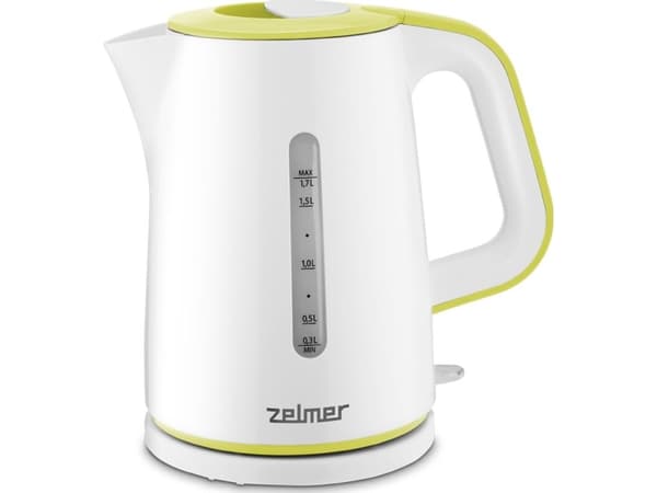 Zelmer ZCK7620G, 1,7 l, 2000 W, Vit, Gul, Plast, Vattennivå indikator, Överhettningsskydd