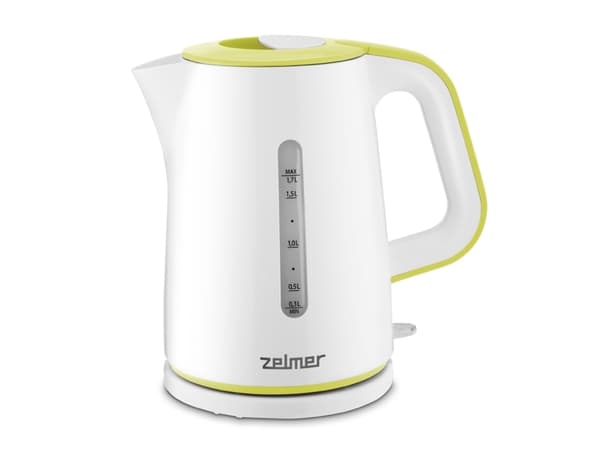 Zelmer ZCK7620G, 1,7 l, 2000 W, Vit, Gul, Plast, Vattennivå indikator, Överhettningsskydd