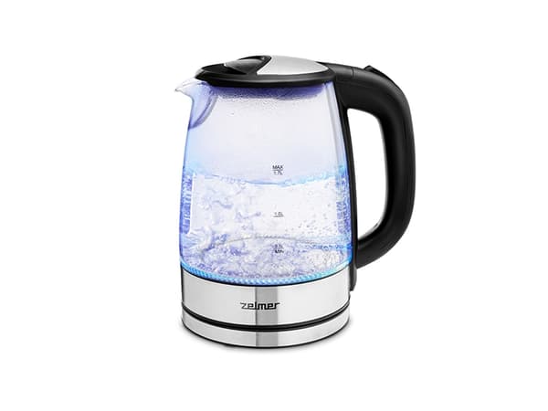 Zelmer ZCK8024, 1,7 l, 2200 W, Svart, Gjennomsiktig, Glass, Rustfritt stål, Vannivåindikator, Overopphetingsbeskyttelse