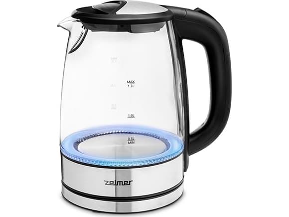 Zelmer ZCK8024, 1,7 l, 2200 W, Svart, Gjennomsiktig, Glass, Rustfritt stål, Vannivåindikator, Overopphetingsbeskyttelse
