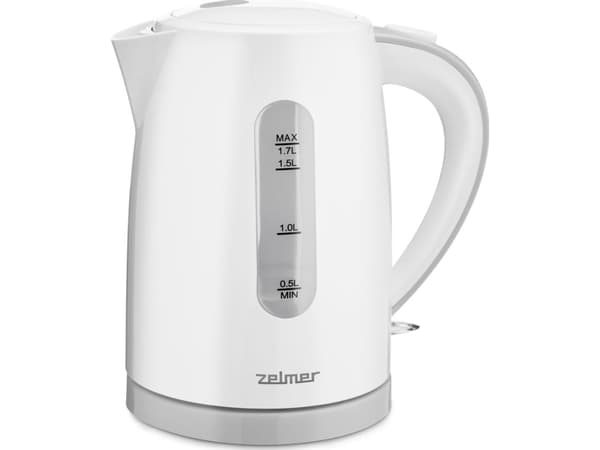 Zelmer ZCK7616S, 1,7 L, 2200 W, Valkoinen, Muovi, Veden tason ilmaisin, Ylikuumenemissuoja