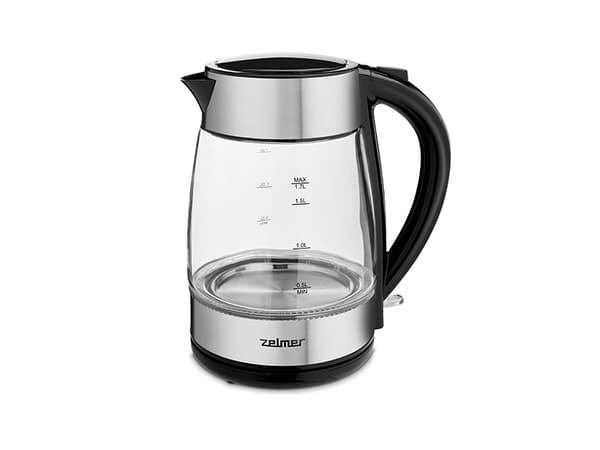 Zelmer ZCK8011, 1,7 l, 2200 W, Sort, Rustfritt stål, Glass, Vannivåindikator, Overopphetingsbeskyttelse