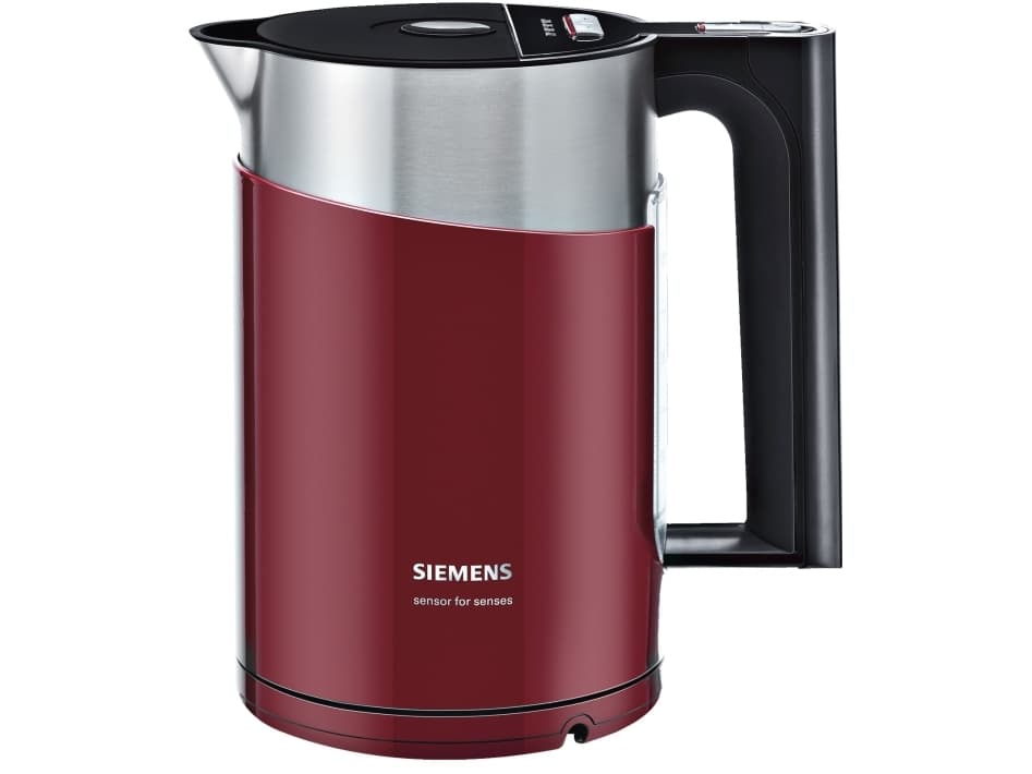 Siemens TW86104P vattenkokare 1,5 l 2400 W Svart, Röd, Rostfritt stål