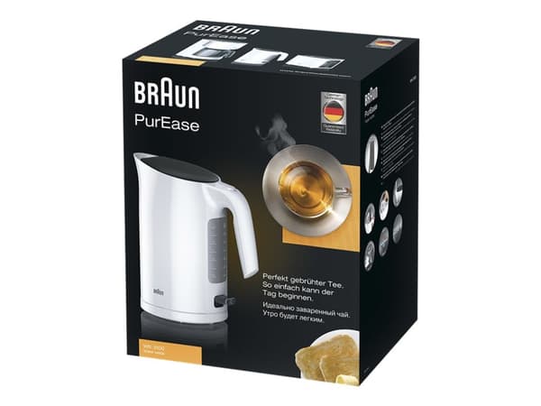 Braun PurEase WK 3100 WH - Vattenkokare - 1.7 liter - 2.2 kW - vit