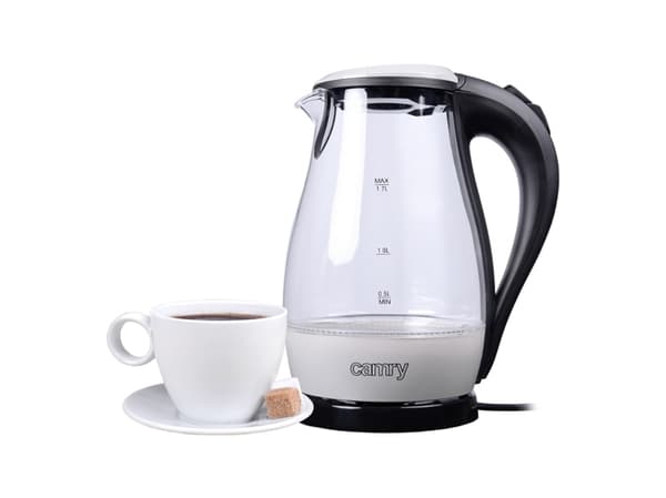 Camry Premium CR 1251w, 1,7 l, 2200 W, Sort, Rustfritt stål, Gjennomsiktig, Polypropylen (PP), Vannivåindikator