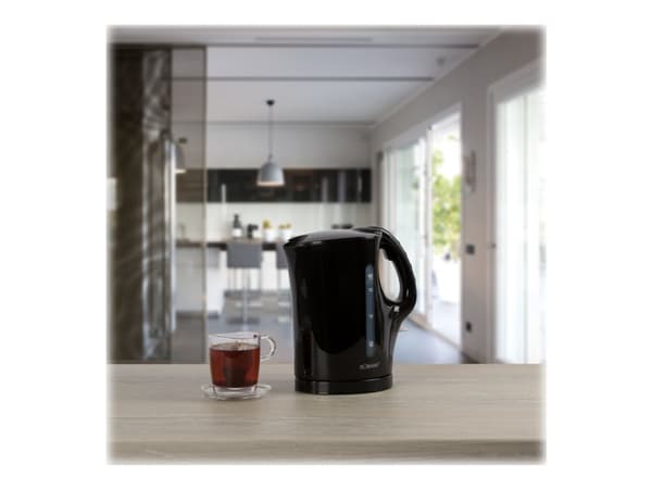 Bomann WK 5011 CB, 1,7 L, 2200 W, Musta, Ruostumaton teräs, Veden tason ilmaisin, Johdoton