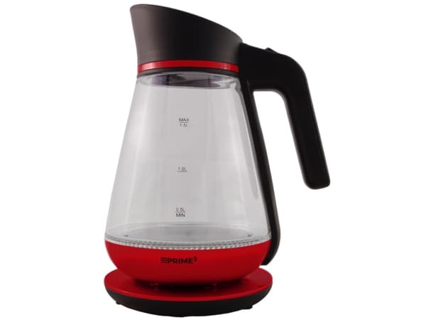 PRIME3 SEK51RD, 1,5 l, 2200 W, Rød, Gjennomsiktig, Glass, Vannivåindikator