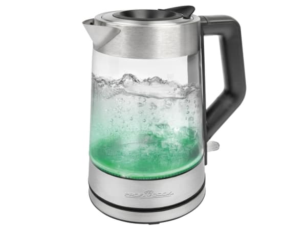 ProfiCook PC-WKS 1190 G, 1,7 l, 2200 W, Stål, Glass, Rustfritt stål, Justerbar termostat, Vannivåindikator