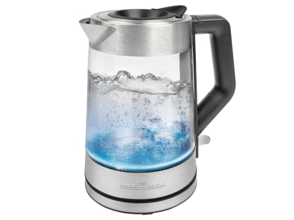 ProfiCook PC-WKS 1190 G, 1,7 l, 2200 W, Stål, Glass, Rustfritt stål, Justerbar termostat, Vannivåindikator
