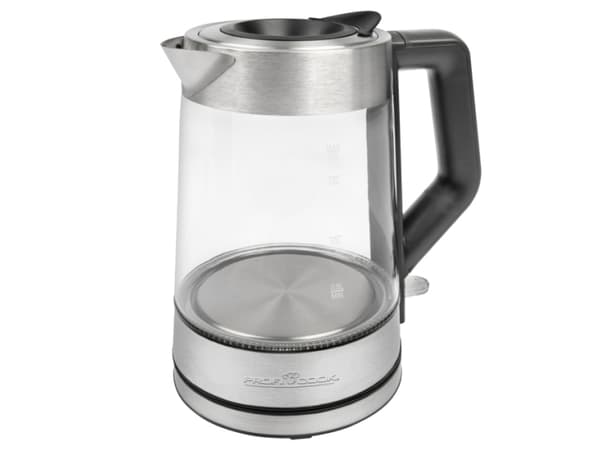 ProfiCook PC-WKS 1190 G, 1,7 l, 2200 W, Stål, Glass, Rustfritt stål, Justerbar termostat, Vannivåindikator