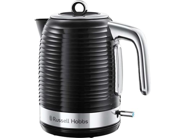 Russell Hobbs Inspire Black vedenkeitin, 1,7 L, 2400 W, Musta, Hopea, Muovi, Veden tason ilmaisin, Ylikuumenemissuoja