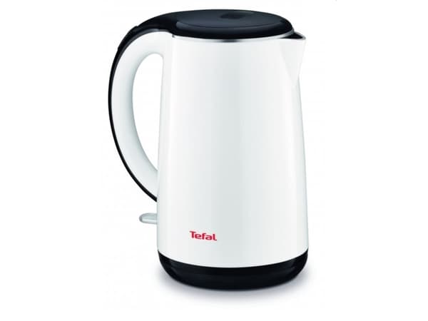 Tefal KO260130, 1,7 L, 2400 W, Musta, Valkoinen, Muovi, Ruostumaton teräs, Veden tason ilmaisin, Ylikuumenemissuoja