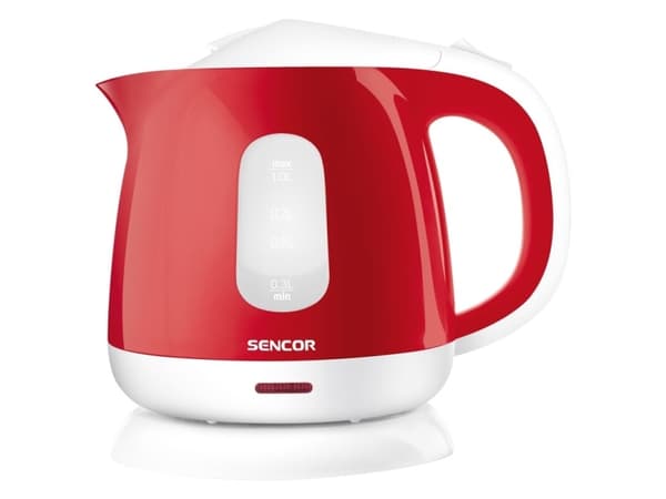 Sencor SWK 1014RD, 1 l, 1100 W, Röd, Plast, Rostfritt stål, Vattennivå indikator, Överhettningsskydd