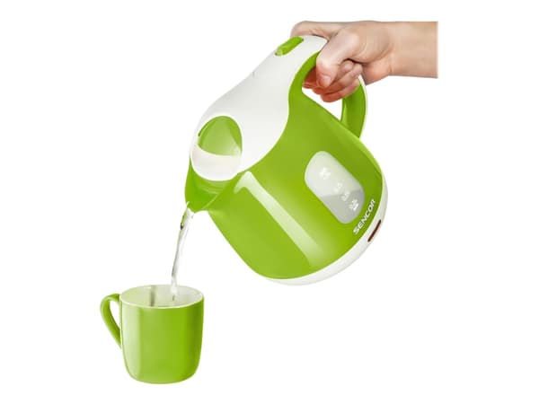Sencor SWK 1011GR, 1 L, 1100 W, Vihreä, Muovi, Ruostumaton teräs, Säädettävä termostaatti, Veden tason ilmaisin