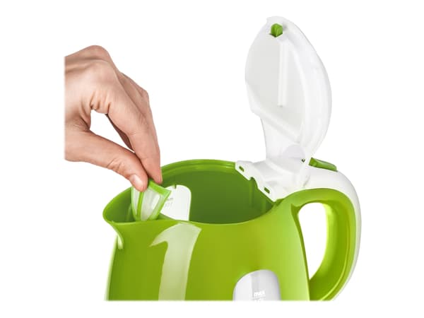 Sencor SWK 1011GR, 1 L, 1100 W, Vihreä, Muovi, Ruostumaton teräs, Säädettävä termostaatti, Veden tason ilmaisin