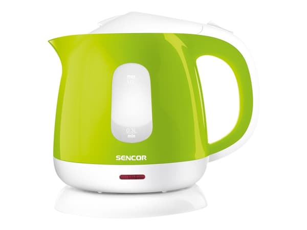 Sencor SWK 1011GR, 1 L, 1100 W, Vihreä, Muovi, Ruostumaton teräs, Säädettävä termostaatti, Veden tason ilmaisin