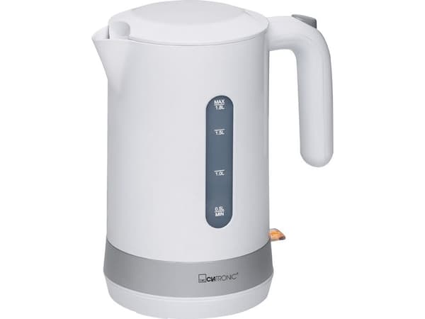 Clatronic WK 3452, 1,8 L, 2200 W, Valkoinen, Veden tason ilmaisin, Ylikuumenemissuoja, Johdoton