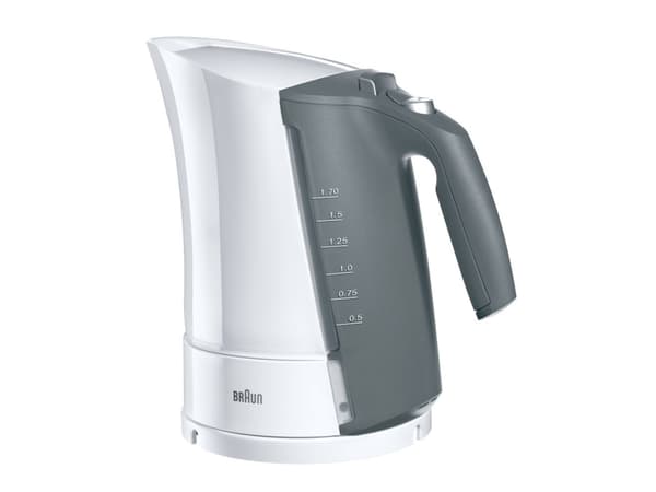Braun WK 500, 1,6 L, 3000 W, Valkoinen, Veden tason ilmaisin, Ylikuumenemissuoja, Johdoton