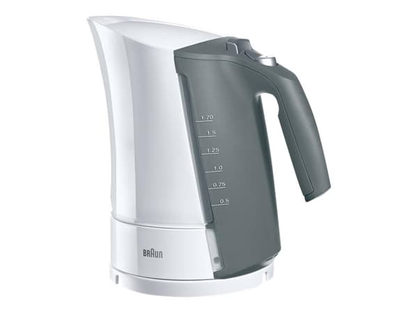 Braun WK 500, 1,6 L, 3000 W, Valkoinen, Veden tason ilmaisin, Ylikuumenemissuoja, Johdoton