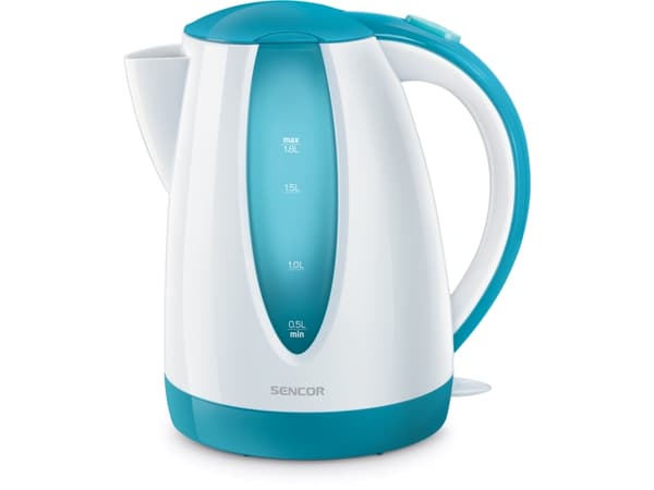 Sencor SWK 1817TQ, 1,8 l, 2000 W, Blå, Hvit, Plast, Vannivåindikator, Overopphetingsbeskyttelse