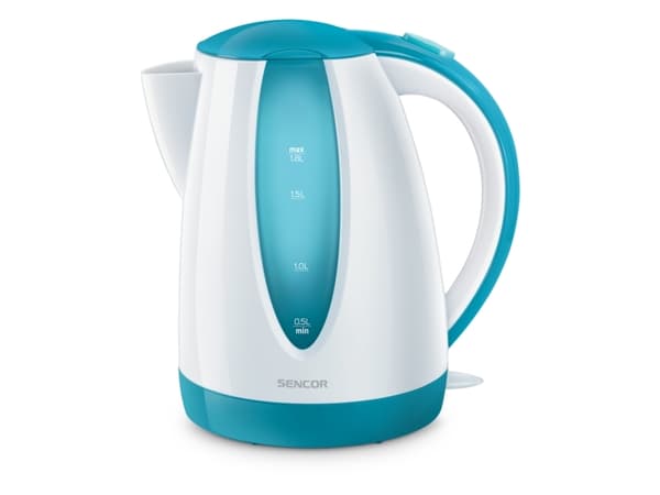 Sencor SWK 1817TQ, 1,8 l, 2000 W, Blå, Hvit, Plast, Vannivåindikator, Overopphetingsbeskyttelse
