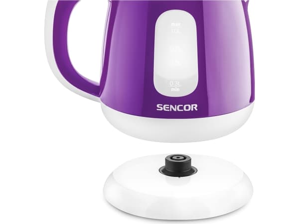 Sencor SWK 1015VT, 1 l, 1100 W, Lilla, Plast, Rustfritt stål, Justerbar termostat, Vannivåindikator