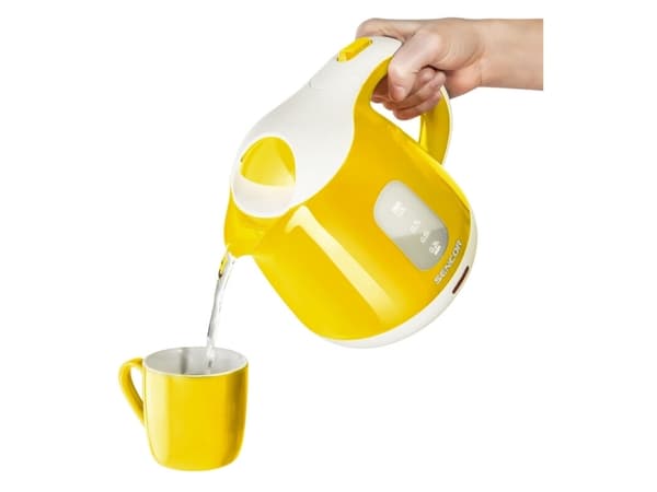 Sencor SWK 1016YL, 1 l, 1100 W, Gult, Plast, Rustfritt stål, Vannivåindikator, Overopphetingsbeskyttelse