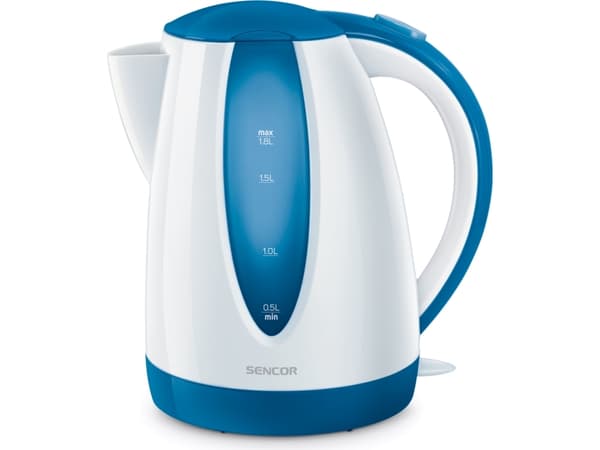 Sencor SWK 1812BL, 1,8 l, 2000 W, Blå, Hvit, Plast, Vannivåindikator, Overopphetingsbeskyttelse