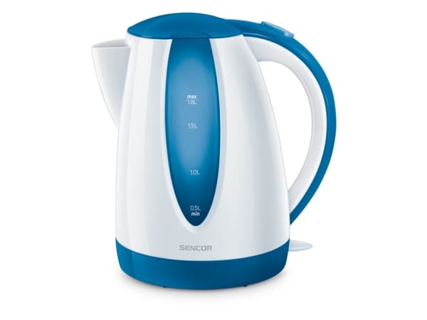 Sencor SWK 1812BL, 1,8 l, 2000 W, Blå, Hvit, Plast, Vannivåindikator, Overopphetingsbeskyttelse