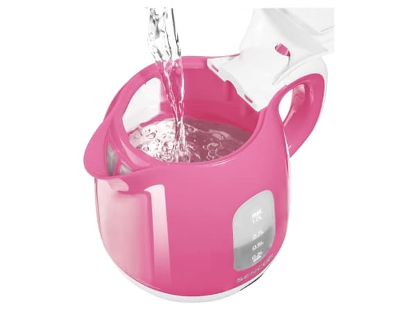 Sencor SWK 1018RS, 1 l, 1100 W, Rosa, Plast, Rustfritt stål, Justerbar termostat, Vannivåindikator