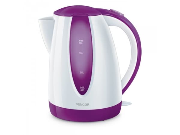 Sencor SWK 1815VT, 1,8 l, 2000 W, Lilla, Hvit, Plast, Vannivåindikator, Overopphetingsbeskyttelse
