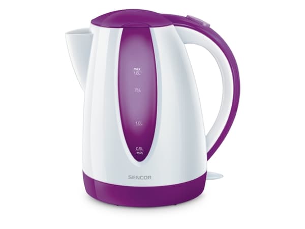 Sencor SWK 1815VT, 1,8 l, 2000 W, Lilla, Hvit, Plast, Vannivåindikator, Overopphetingsbeskyttelse