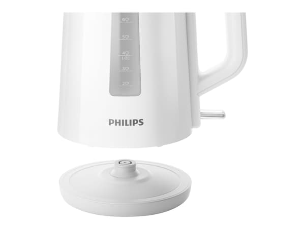 Philips 3000 series Series 3000 HD9318/00 Muovinen keitin, 1,7 L, 2200 W, Valkoinen, Muovi, Veden tason ilmaisin, Johdoton