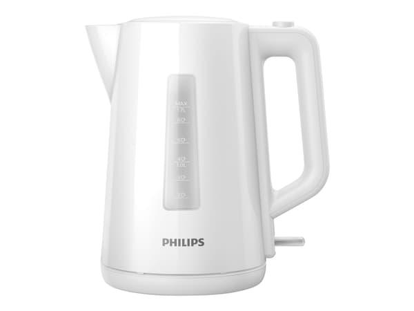 Philips 3000 series Series 3000 HD9318/00 Muovinen keitin, 1,7 L, 2200 W, Valkoinen, Muovi, Veden tason ilmaisin, Johdoton