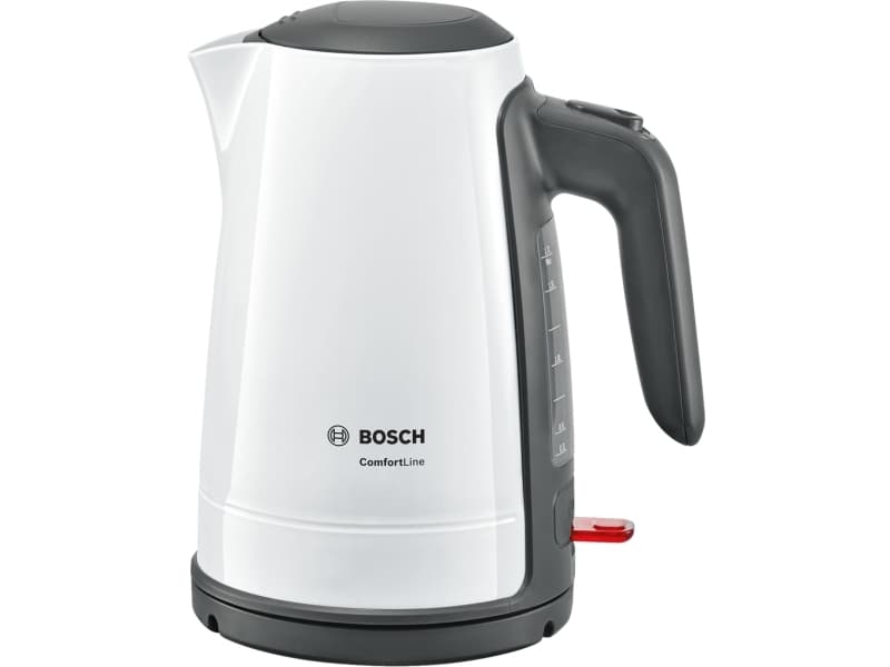 Bosch TWK6A011, 1,7 l, 2400 W, Mullvadsgrå, Vit, Plast, Rostfritt stål, Vattennivå indikator, Överhettningsskydd