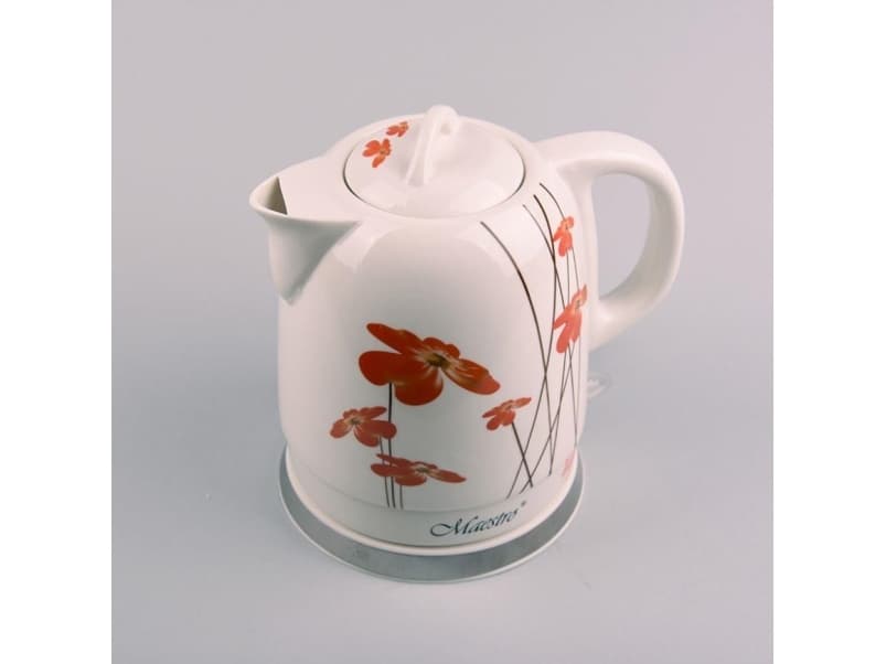 Feel-Maestro MR-066-RED FLOWERS elkedel 1,5 L 1200 W Rød, Hvid