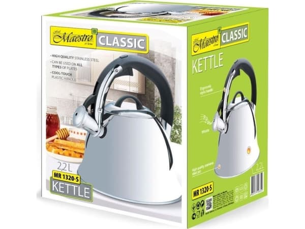 Icke-elektrisk vattenkokare Maestro MR-1320-S Silver 2,2 l