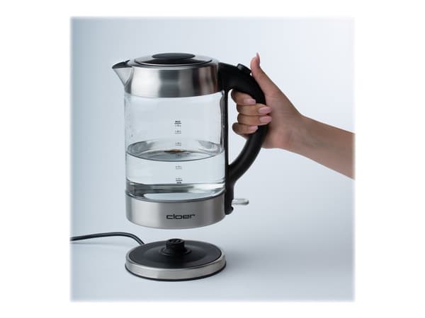 Cloer 4429, 1,7 L, 2200 W, Hopea, Lasi, Ruostumaton teräs, Veden tason ilmaisin, Ylikuumenemissuoja