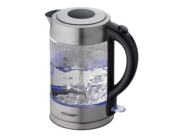 Cloer 4429, 1,7 L, 2200 W, Hopea, Lasi, Ruostumaton teräs, Veden tason ilmaisin, Ylikuumenemissuoja