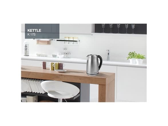 Gorenje K17S, 1,7 l, 2000 W, Metallisk, Metall, Plast, Vannivåindikator, Overopphetingsbeskyttelse