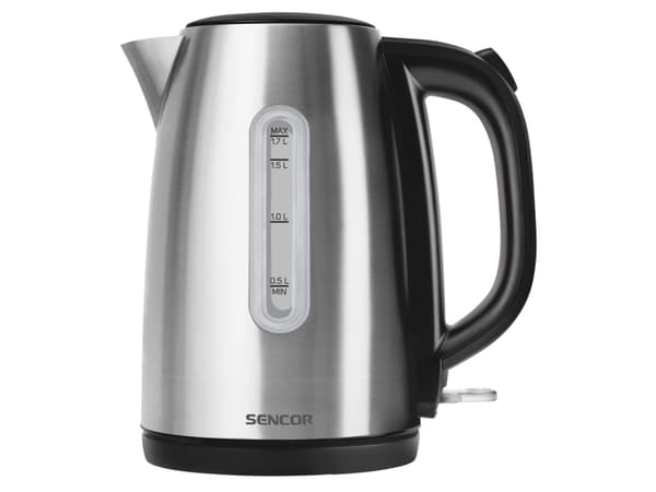 Sencor SWK 1720BK, 1,7 l, 2200 W, Svart, Rostfritt stål, Rostfritt stål, Vattennivå indikator, Överhettningsskydd