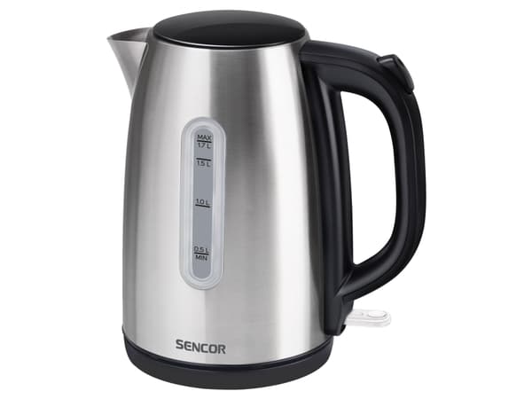 Sencor SWK 1720BK, 1,7 l, 2200 W, Sort, Rustfritt stål, Rustfritt stål, Vannivåindikator, Overopphetingsbeskyttelse