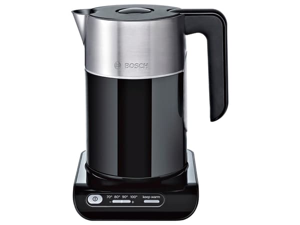 Bosch Styline TWK8613P - Vattenkokare - 1.5 liter - 2.4 kW - svart / rostfritt stål