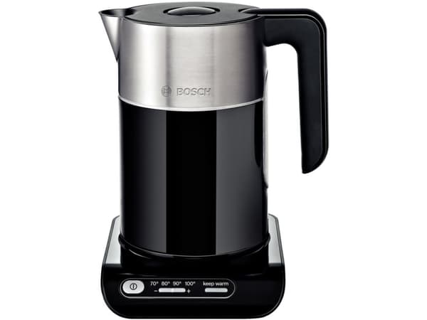 Bosch Styline TWK8613P - Vattenkokare - 1.5 liter - 2.4 kW - svart / rostfritt stål