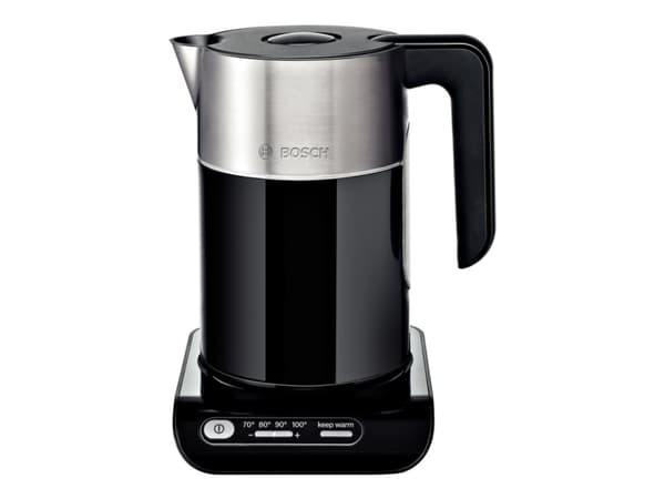 Bosch Styline TWK8613P - Vattenkokare - 1.5 liter - 2.4 kW - svart / rostfritt stål