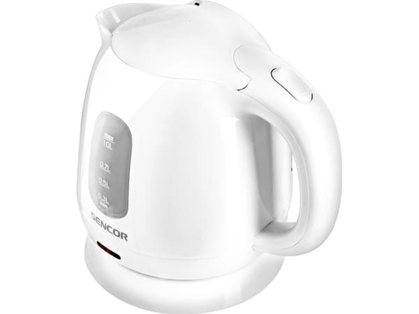 Sencor SWK 1010WH, 1 l, 1100 W, Hvit, Plast, Rustfritt stål, Justerbar termostat, Vannivåindikator